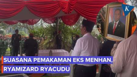 Suasana Pemakaman Militer Ryamizard Ryacudu, Dipimpin Menhan Sjafrie