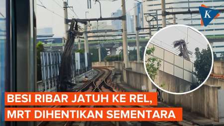 Operasional MRT Jakarta Dihentikan Sementara gara-gara Besi Ribar Jatuh ke Rel
