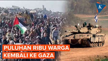 Dibayangi Tank Israel, Warga Palestina Berbondong-bondong Pulang ke Gaza