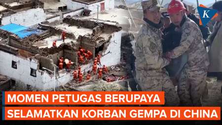 Upaya Penyelamatan Korban Gempa M 6,8 di China