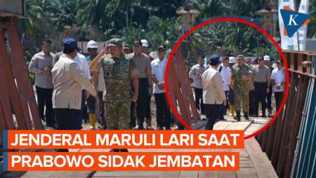 KSAD Jenderal Maruli Lari Hampiri Prabowo Saat Sidak Jembatan Di Tapanuli Selatan