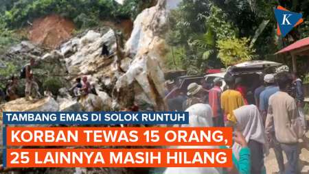 Tambang Emas Ilegal di Solok Runtuh Tewaskan 15 Orang, BPBD: 25 Orang Masih Hilang