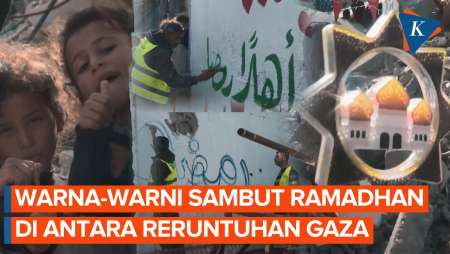 Seniman Palestina “Hidupkan” Reruntuhan Gaza dengan Lukisan untuk Sambut Ramadhan