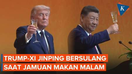 Momen Trump-Xi Jinping Bersulang Saat Jamuan Makan Malam