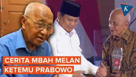 Prabowo Bisik-bisik ke Mbah Guru Melan, Ternyata Ini yang Dibicarakan...