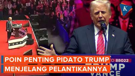 Poin-poin Penting Pidato Rapat Umum Trump Jelang Pelantikannya