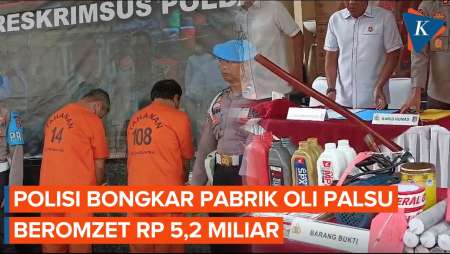 Pabrik Oli Palsu dengan Omzet Rp 5,2 Miliar Digerebek di Banten