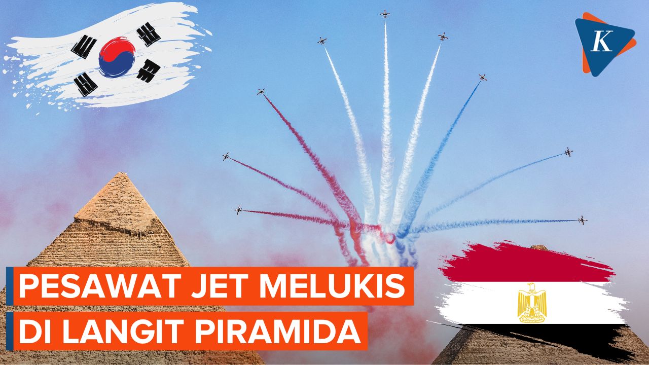 Aksi Aerobatik Pesawat Jet Mesir-Korsel, Melukis di Atas Langit Piramida
