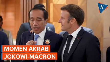 Momen Kedekatan Jokowi-Macron: Berangkulan, Ngobrol Akrab, dan Salam Komando