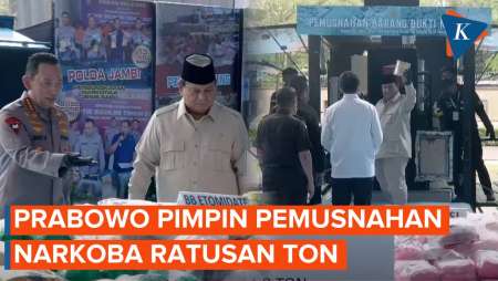 Momen Prabowo Saksikan Langsung Pemusnahan 214 Ton Narkoba Senilai Rp 29 Triliun