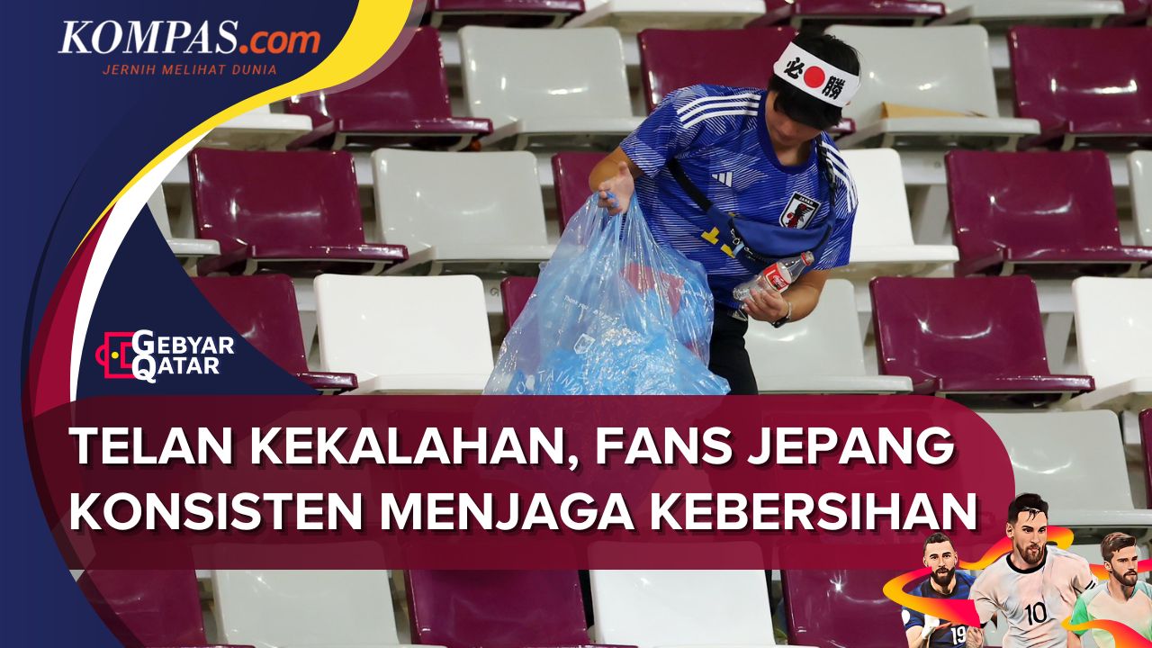 Timnas Jepang Memang Kalah, Fans Konsisten Bersih-Bersih Tak Lelah