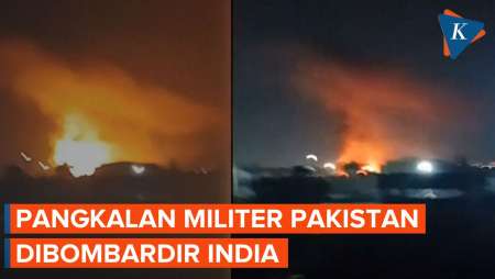 Penampakan Ledakan Saat India Gempur Pangkalan Udara Pakistan