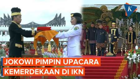 Perdana! Jokowi Pimpin Upacara HUT ke-79 Kemerdekaan RI di IKN, Ini Momennya...