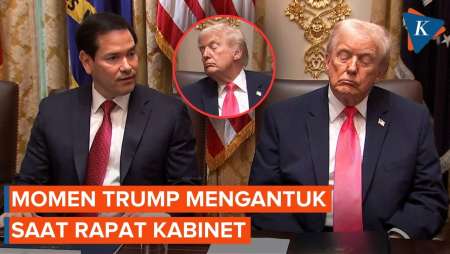 Momen Trump Ngantuk Saat Rapat Kabinet, Berulang Kali Menutup Mata