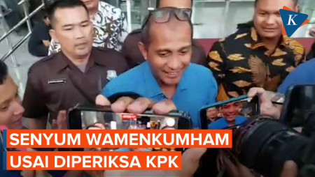 Senyum Sumringah Wamenkumham Eddy Hiariej Usai Diperiksa KPK