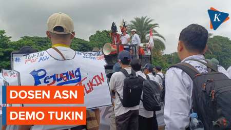 Dosen ASN Kemdiktisaintek Demo Tuntut Tukin Dibayarkan