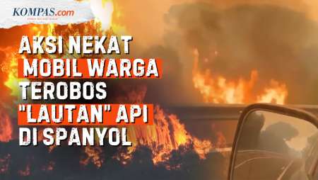 Detik-detik Mobil Warga Nekat Menerobos “Lautan Api” di Spanyol