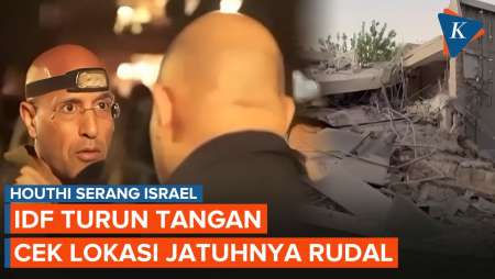 Militer Israel Datangi Lokasi Jatuhnya Rudal Houthi dari Yaman di Tel Aviv