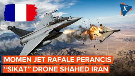 Detik-detik Jet Tempur Rafale Perancis "Sikat" Drone Shahed Iran