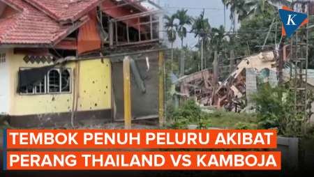 Tembok Penuh Peluru di Perang Thailand Vs Kamboja, Warga Bergegas Mengungsi