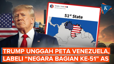 Trump Unggah Peta Venezuela Berlabel "Negara Bagian Ke-51" Saat OTW China