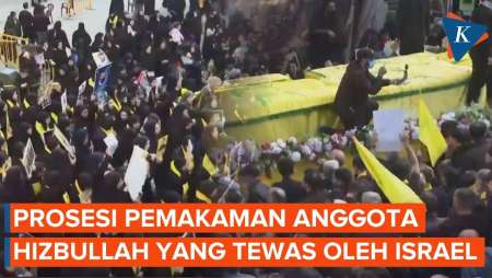 Ribuan Pelayat Padati Pemakaman Anggota Hizbullah Yang Tewas Akibat Serangan Israel