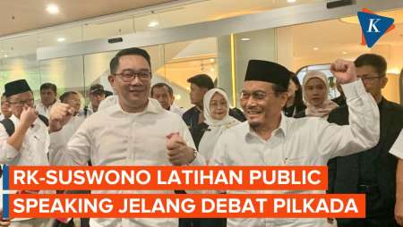 RK-Suswono Latihan Public Speaking Jelang Debat Kedua Pilkada Jakarta