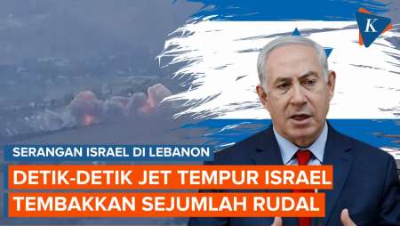 Detik-detik Jet Tempur Israel Luncurkan Rudal di Lebanon Selatan