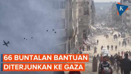 Bantuan ke Gaza Lewat Udara Berlanjut, AS Terjunkan 38.000 Paket Makanan