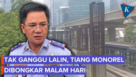 Tiang Monorel Dibongkar Malam Hari, Jalan Rasuna Said Jaksel Tak Ditutup