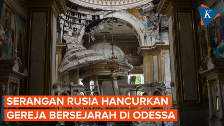 Kondisi Odessa Luluh Lantak Diserang Rusia, Tangis Warga Ukraina Pecah Lihat Gereja Hancur