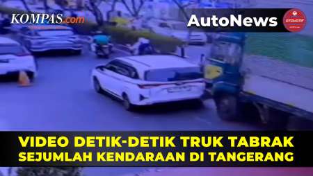 Detik-detik Truk Tabrak Sejumlah Mobil dan Motor di Tangerang