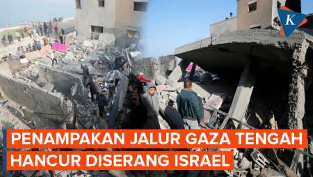 Penampakan Jalur Gaza Tengah Hancur Imbas Serangan Udara Israel