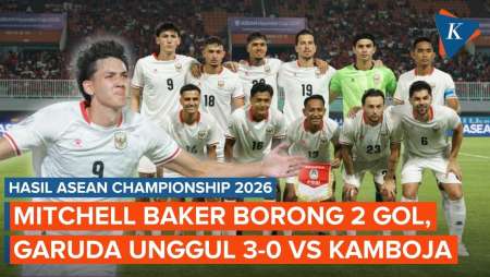 Hasil Babak 1 Timnas Indonesia Vs Kamboja 3-0, Mitchell Baker Debut Langsung Cetak 2 Gol!