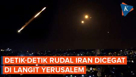 Penampakan Saat Rudal Iran Dicegat Israel di Atas Yerusalem