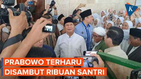 Momen Prabowo Disambut Ribuan Santri di Tasikmalaya, Terharu dan Berkaca-kaca