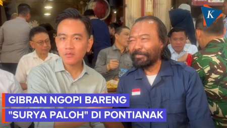 Momen Gibran Ngopi Bareng Warga Mirip Surya Paloh di Pontianak 