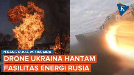 Drone Ukraina Hantam Fasilitas Bahan Bakar dan Energi Rusia