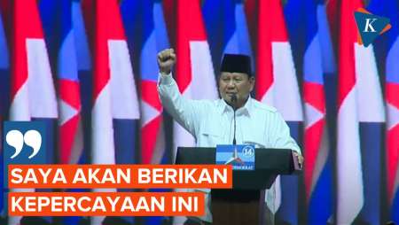 [FULL] Pidato Prabowo Subianto Usai Dideklarasikan Partai Demokrat Sebagai Bacapres
