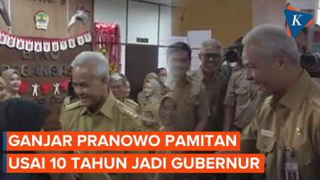 Momen Ganjar Pamitan di Kantor Gubernur Jateng