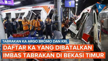 Daftar KA Jarak Jauh Yang Dibatalkan Imbas Tabrakan KRL Dan Argo Bromo Di Bekasi Timur