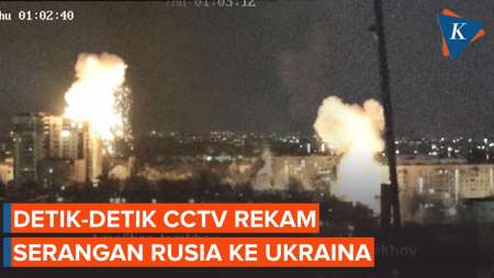 Rekaman CCTV Momen Serangan Drone Rusia Gempur Ukraina