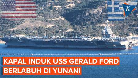 Makin Dekati Timur Tengah, Potret Kapal Induk USS Gerald R Ford Berlabuh Di Yunani