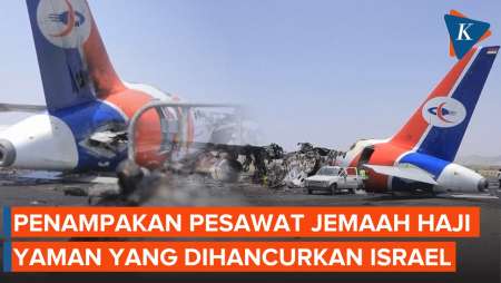 Penampakan Pesawat Terakhir Yaman Usai Dirudal Israel, Gagal Angkut Jemaah Haji