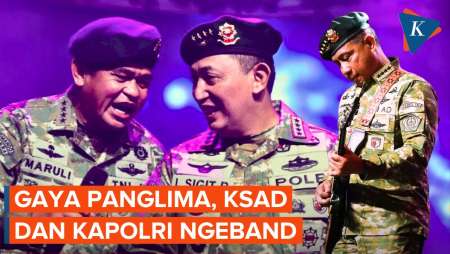 Momen Panglima TNI Jadi Gitaris, KSAD-Kapolri Duet Nyanyi