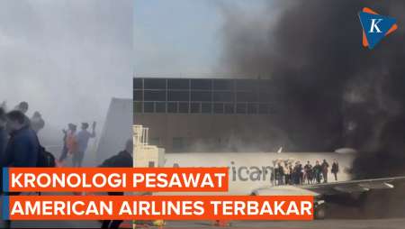 Kronologi Pesawat American Airlines Terbakar Saat Mendarat