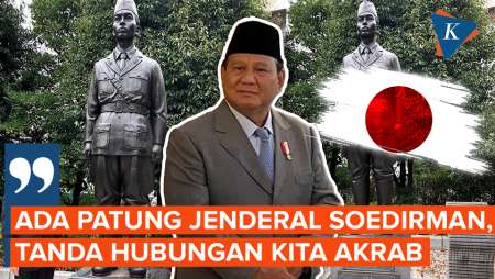 Bangganya Prabowo Patung Jenderal Soedirman Berdiri di Kantor Kemhan Jepang