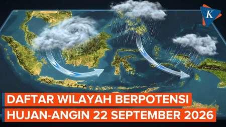 BMKG Peringatkan Potensi Hujan Lebat Dan Angin Kencang 22 September 2026, Ini Wilayahnya