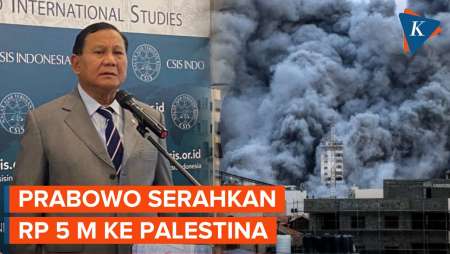 Kampanye Hari Pertama, Prabowo Serahkan Bantuan ke Palestina Rp 5…