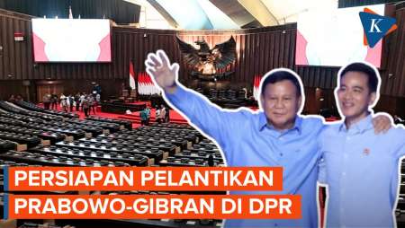 Suasana Persiapan Pelantikan Prabowo dan Gibran di Gedung Kura-kura DPR/MPR